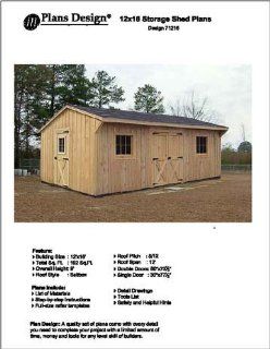 12' X 18' Saltbox Style Storage Shed Project Plans  Design #71218   Woodworking Project Plans  