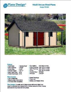 16' x 20' Guest House / Garden Storage Shed with Porch Plans   Design #P81620   Woodworking Project Plans  