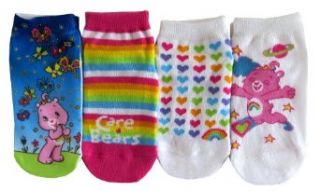 Care Bears Girl's 4 pk No Show Socks (Shoe size (7.5 3.5) Sock size (6 8.5), Blue/Butterfly) Clothing