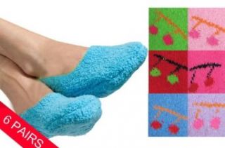 6 Pairs Women's Mary Jane Slipper Socks Fuzzy Non Skid Sock