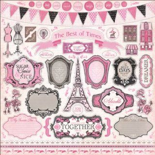 Carta Bella Paper   Paris Girl Collection   12 x 12 Cardstock Stickers   Elements Arts, Crafts & Sewing