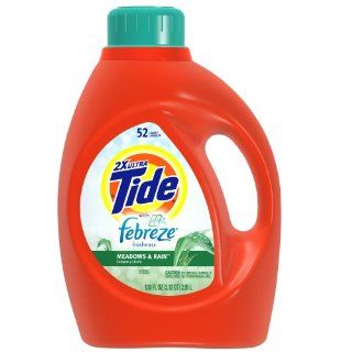 Tide 2x Ultra Tide with Febreze Liquid Meadows and Rain Scent 52 Load, 100.0 Ounce Bottles (Pack of 4) Health & Personal Care