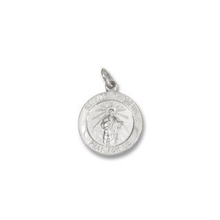Sterling Silver Bright Finish Saint Jude 5/8 inch 16 MM Jewelry
