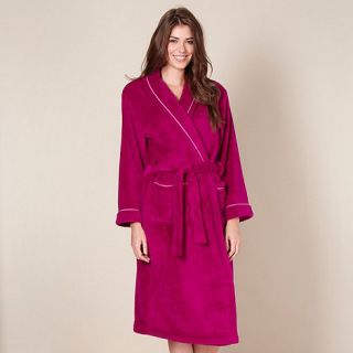 Lounge & Sleep Dark pink fleece robe