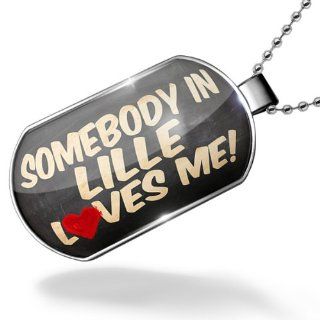 Dogtag Somebody in Lille Loves me, France Dog tags necklace   Neonblond Jewelry