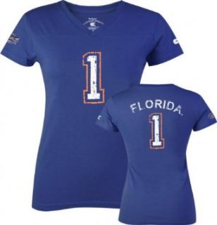 Florida Gators Women's Fanatic Football T Shirt   Large  Novelty T Shirts  Clothing