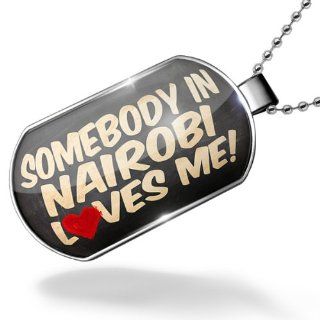 Dogtag Somebody in Nairobi Loves me, Kenya Dog tags necklace   Neonblond Jewelry