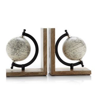 Natural globe bookends