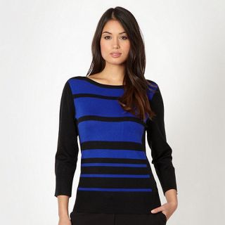 Principles by Ben de Lisi Designer royal blue block striped jumper
