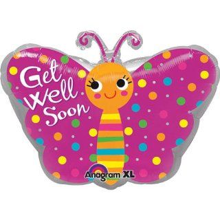 Get Well Soon Purple Butterfly Shape 18" Mylar Foil Balloon Toys & Games