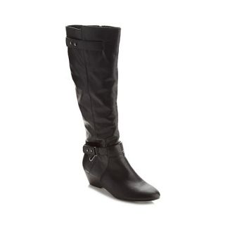 Call It Spring Black CIS ANNOR long length mid heeled boots