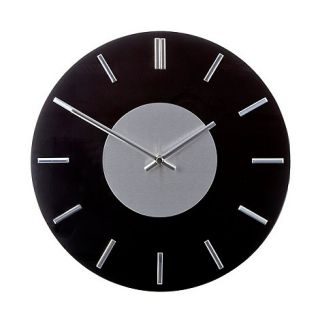 Black chrome wall clock
