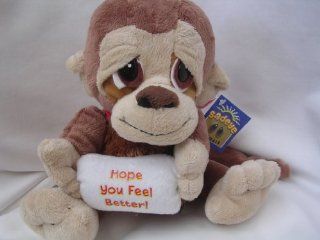 Get Well Soon Plush Toy Sad Eye Monkey 12" ; "Hope You Feel Better Soon" Toys & Games