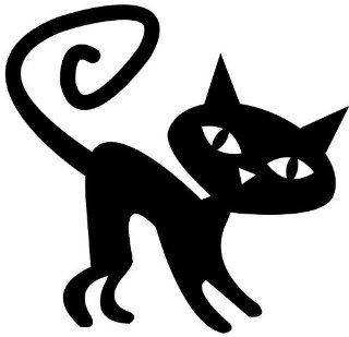 Hexen schwarze Katze Wand Aufkleber Kinder Monster Wand Aufkleber 02   50cm Hohe   50cm Breite   Farbe Vinyl Küche & Haushalt