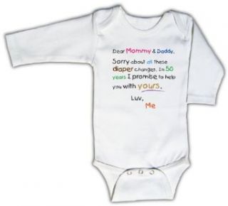 Funny Tots Unisex baby "Sorry the Diaper Changes" Long Sleeve Bodysuit Clothing