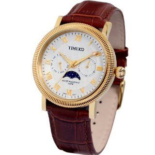Time100 Wasserdichte Mondphase Herren Armbanduhr mit Zahnung Lnette W80021G.02A Time100 Uhren