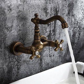 Sprinkle ?   Antike inspiriert Waschbecken Wasserhahn   Wandhalterung (Messing antik finish) Küche & Haushalt