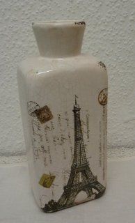 Nostalgie Keramik Vase EIFFELTURM creme antik Küche & Haushalt