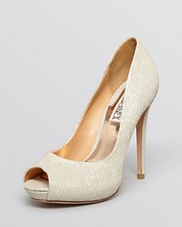 Badgley Mischka Peep Toe Platform Evening Pumps   Drama High Heel's