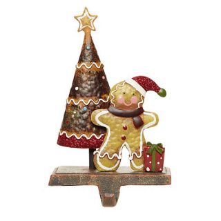 Metal gingerbread Christmas stocking holder
