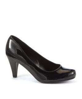 Extra Wide Fit Black Patent Court Shoes