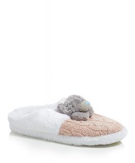Me To You White Bear Cable Knit Slippers