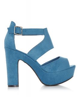 Wide Fit Blue Chunky Strappy Sandals