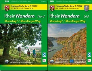 RheinWandern WR   2 teiliges Kartenset Topographische Karten 125000 mit Wander  und Radwanderwegen mit dem Rheinsteig von Wiesbaden bis Bonn und dem RheinBurgenWeg von Bingen bis Rolandseck Bücher