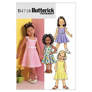 Butterick Schnittmuster 4718 CL Mdchen Kleid,Dress,Habiller Gr. 6   8 (122 134) Küche & Haushalt