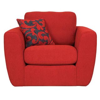 Red Carousel swivel armchair