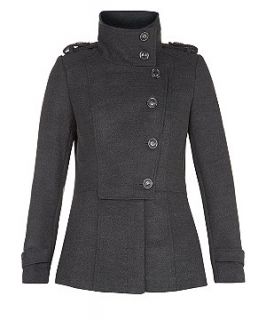 Miss Real Grey Military High Neck Coat