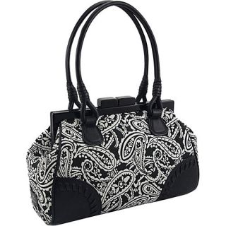 KORET new york Paisley Printed Double Handle Framed Satchel with Leather Trim