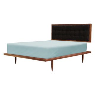 Tronk Design Turner Queen Panel Bed TUR_BED Color Black, Finish Walnut