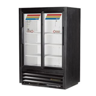 True 36 Super Slim Line Display Cooler   2 Door, 3 Shelf, 54 H, LED, Black