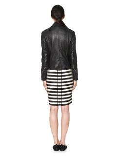 Whistles Lita leather biker Black