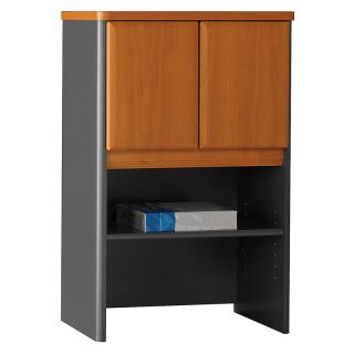 Bush Series A 24 Inch Storage Hutch in Natural Cherry and Slate