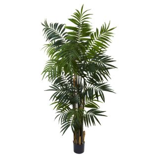 Nearly Natural 6 ft. Bulb Areca Silk Palm Tree   Silk Trees and Palms