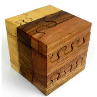 Handcrafted Tricolor Wood Cube Puzzle (India)   Shopping