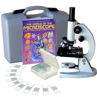 AmScope 40x 1000x Student Metal Compound Microscope with ABS Case and