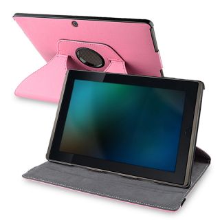 Pink 360 Swivel Leather Case for Asus Eee Pad Transformer  