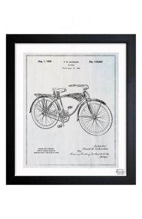 Oliver Gal Bicycle Blueprint Framed Print