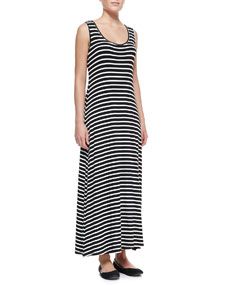 Elliott Lauren Striped Tank Maxi Dress, Black/White