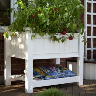 New England Arbors Cambridge Vinyl Raised Planter Box   Raised Bed & Container Gardening