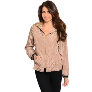 Shop The Trends Womens Long Sleeve Quilted Jacket with Drawstring