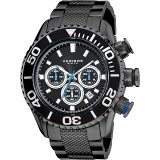 Stainless steel Akribos Mens Large Divers Chronograph Bracelet Watch