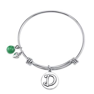 Shine Stainless Steel Letter D Expandable Bangle   16840751
