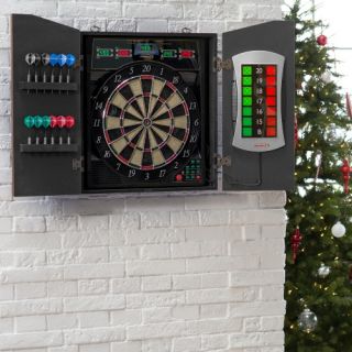 Halex Cricketview 5000 BristleTech Dart Board with Wood Cabinet