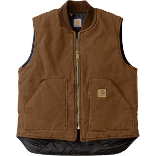 Carhartt Sandstone Arctic Quilt Lined Vest — Brown, Small, Regular Style, Model# V02  Vests