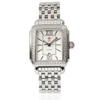 Michele Stainless Steel Deco Signature 3/5 TDW Watch  
