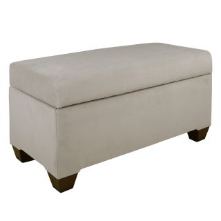 Skyline Furniture Animal Instinct Storage Bench   Velvet Light Grey   Indoor Benches